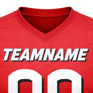 Camiseta de Fútbol Americano Personalizada con Sublimación Total, Cuello en V, Transpirable, de Poliéster, Uniforme de Equipo, OEM, ODM, Suministro al por Mayor - Product Image 5