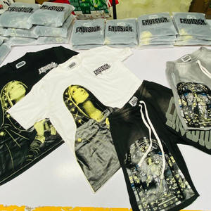 T-shirts pour hommes en coton 100% tricoté 220g, style décontracté, col rond, manches courtes, impression sérigraphique personnalisée - Product Image 3