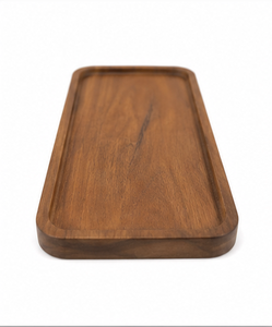 Solid Acacia Wood Modern Food Grade Valet Catchall Desk Organizer Tray Keys Wallet <b>Watch</b> Storage for Kitchen Living Room Home - Product Image 4