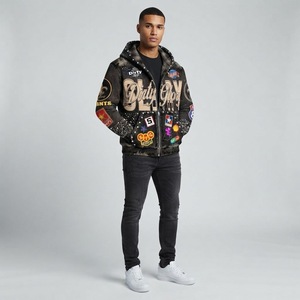 Sudadera con capucha y cremallera Glory Zone personalizada, de tejido grueso, con lavado ácido, estilo vintage desgastado, de forro polar, para ropa urbana, al por mayor - Product Image 2