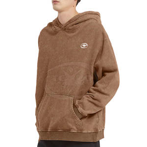 Nouveaux sweats à capuche tendance pour hommes, effet délavé, 100 % coton, motif uni, saison hiver, taille personnalisée, style décontracté, avec poches - Product Image 3