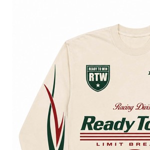 เสื้อยืดแขนยาวผู้ชาย Ready To Win คอกลม ผ้าคอตตอนเจอร์ซีย์ พิมพ์ลาย สวมใส่สบาย ทรงปกติ ความยาวปกติ - Product Image 2