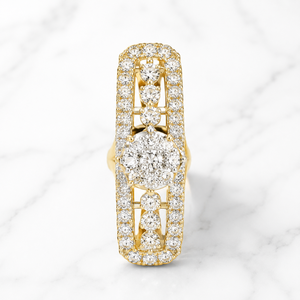 Premium 14K <b>Gold</b> Wedding Band <b>Ring</b> with Layered CZ Stone Design Elegant Bridal Jewelry for Women - Product Image 2