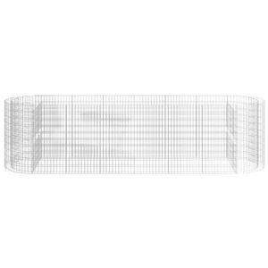 Macetas y jardineras extra grandes y duraderas de hierro galvanizado plateado tipo gabion. - Product Image 4