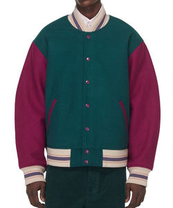 Vestes universitaires personnalisées pour hommes en gros – Style football et baseball avec broderie de logo sur le devant, options vierges - Product Image 1