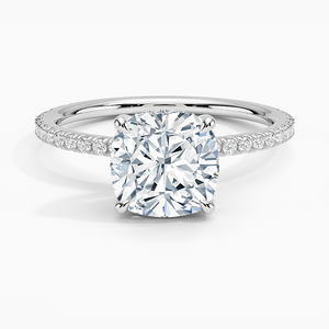 Anillo BOJ 0126 con Corte Cojín, Plata 925, Anillo Solitario de Lujo con Engaste de Puntas, Diamante de 2ct, Color D, VVS1, Moissanita, Certificado GRA - Product Image 1