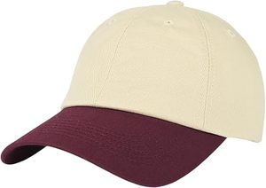 Gorra de Béisbol de 6 Paneles Beige y Borgoña al por Mayor, Ajustable, Unisex, de Sarga, Estilo Casual, Diseño de Color Sólido en Contraste - Product Image 6