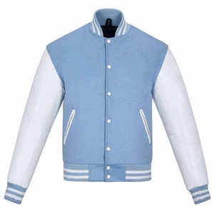 Veste de sport d'hiver personnalisable en laine brodée coupe-vent, style streetwear, à manches longues, type Letterman - Product Image 1