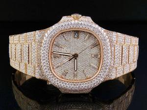 Reloj de Cuarzo con Diamantes Moissanite para Hombre, Totalmente Cubierto de Piedras, Esfera de Cristal Plateado 925, Estilo Hip Hop, Edición Limitada de 41MM, Precio al por Mayor - Product Image 3