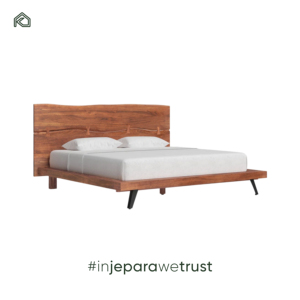 Cama Moderna de Madera de Teca de Indonesia, Tamaño King, Estructura de Madera Maciza, Muebles de Dormitorio para Villa - Product Image 3