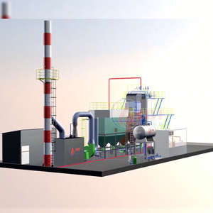 Chaudière à vapeur industrielle verticale à haute efficacité, à lit fluidisé, à tubes d'eau, à double tambour, multi-combustibles, 215 tonnes - Product Image 2