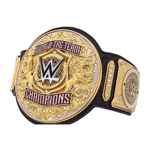 Cinturón de Campeonato Mundial de Parejas de la WWE con Detalles y Adornos Dorados, Cinturones de Lucha Icónicos para Fanáticos - Product Image 3