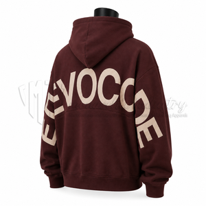 Sudadera con Capucha Extra Grande Unisex, 100% Algodón, Bordada, de Color Sólido, con Bolsillo, Ropa Casual de Invierno, Servicio OEM - Product Image 4