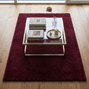 Alfombra de Lana Borgoña, Sólida, de Pelo Medio, Hecha a Mano, con Base de Algodón Antideslizante, Suave y Afelpada, para Dormitorio, Sala de Estar, Estilo Moderno - Product Image 5