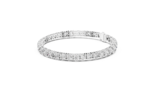 Bijoux de luxe Plaqué argent Or blanc Coupe ronde D Humidité Diamant Tennis Bracelet - Product Image 4