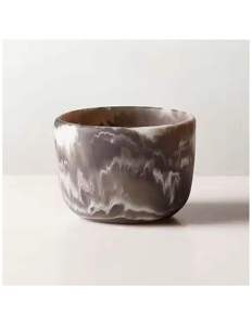 Moderno Juego de Vajilla Premium de Resina Hecha a Mano con Patrón de Remolino Blanco y Acabado de Mármol Aqua Swirl para Buffet - Product Image 6