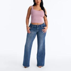 Nueva llegada: Camisetas sin mangas de algodón y elastano acanaladas para mujer, chaleco deportivo ajustado de verano para damas, hecho en Bangladesh. - Product Image 6