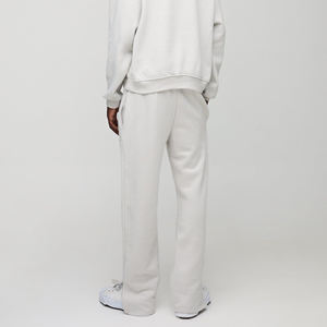 Plus Size <b>Men's</b> <b>White</b> Sweatpants Elastic Waist Right Leg Logo Printed Casual Style Midweight Knitted Cotton <b>Pants</b> - Product Image 2