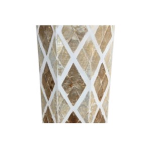 Handcrafted MOP Vase Irregular Shape Glossy Finish Contemporary Design Tabletop Floral Display <b>Decorative</b> <b>Accent</b> Piece - Product Image 2