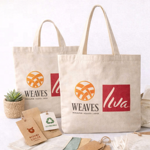 Bolsas de Compras Reutilizables de Algodón Biodegradable Ecológicas Premium con Asa de Parche y Diseño Elegante LMC GLOBAL con Impresión Serigráfica - Product Image 6