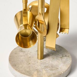 <b>Bar</b> ware cocktail serving set martini accessory set luxury kitchen <b>bar</b> decor modern <b>drink</b> tools polished steel <b>bar</b> set - Product Image 2
