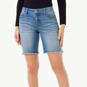 <b>Black</b> Solid Women's <b>High</b> <b>Waist</b> <b>Denim</b> <b>Shorts</b> Regular Fit Casual Plus Size Cotton Breathable Elastic <b>Waist</b> <b>High</b> Quality OEM - Product Image 6