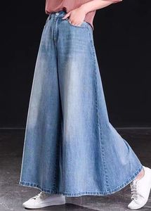 Jean en denim taille haute à jambe large pour femme, coupe ample, longueur intégrale, en coton délavé, style décontracté printemps - Product Image 2