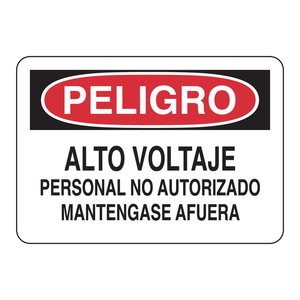 Señal de Peligro de Alto Voltaje Bilingüe (Inglés/Español) para Interiores/Exteriores, Tablero de Advertencia de Seguridad con Impresión UV - Product Image 1