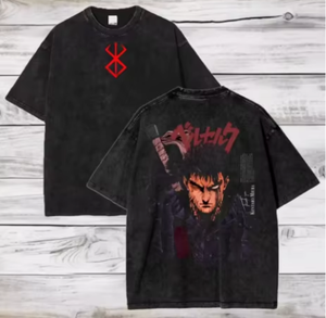 Men's Black Cotton Solid Knitted Oversized T-Shirt with Eye Print Street Style O-Neck Short Sleeve - Product Image 4