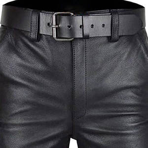 Pantalones Cortos Cargo de Cuero PU para Hombre, con Cinturón y Bolsillos, Cintura Media, Estilo Bermuda, Ropa de Trabajo, Pantalones Cortos Casuales - Product Image 6