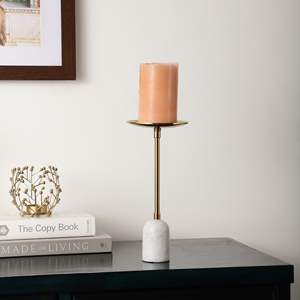 Marble Base Gold Iron Eco-Friendly Round Contemporary Candle Holder Table Centerpiece for Christmas Wedding Party Decoration - Product Image 4