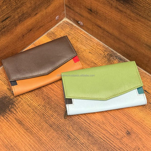 กระเป๋าคลัทช์ยาวแฟชั่นสำหรับผู้หญิงกระเป๋าคลัทช์ดีไซน์หนังรีไซเคิลงานแฮนด์เมดหลากสี - Product Image 4