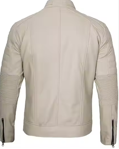 Chaqueta de Cuero Delgada para Hombre con Cuello Alto, Transpirable y Resistente al Viento, con Cierre Frontal de Tela No Tejida, Servicio OEM - Product Image 6