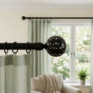 Barras modernas de metal para cortinas con remates esféricos, soportes y accesorios - Product Image 3