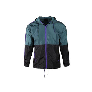 <b>Men's</b> Hooded Color Blocking Windproof Racer <b>Jacket</b> With Zipper Closure Spring Sporty Style Polyester Outerwear - Product Image 2