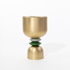 Élégant brûleur à bakhoor en métal argenté avec anneaux en résine marbrée bleue, pièce d'accentuation moderne pour la décoration de table à la maison - Product Image 2