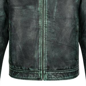 Ropa de abrigo de invierno de carreras unisex, chaqueta Bomber de piel auténtica con cuello levantado y parches bordados para motocicleta de talla grande - Product Image 4