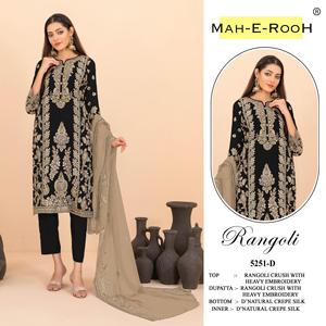 Traje pakistaní Rangoli Crush con bordado pesado de lentejuelas y trabajo Khatli que le da un aspecto elegante a las mujeres. - Product Image 4