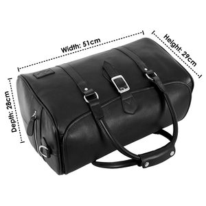 Custom 100% Genuine Cowhide <b>Leather</b> Luxury Durable High Quality Travel Duffel Bag <b>Black</b> Weekend <b>Holdall</b> Detachable Shoulder - Product Image 5