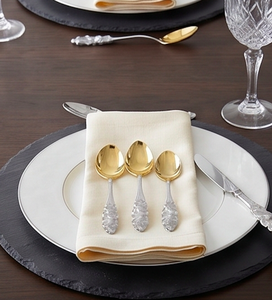 Ensemble de cuillères à dessert en acier inoxydable plaqué or, design classique, manche long, finition miroir, cuillère à thé durable pour la cuisine - Product Image 5