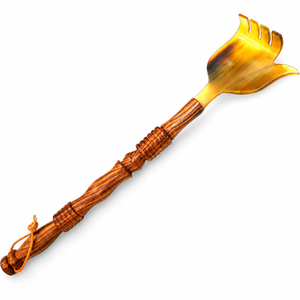 SOFIYA CRAFT Modern Natural Horn & Wood Long Handle <b>Back</b> <b>Scratcher</b> Handmade Home Tabletop Use 1pc for Men Women - Product Image 1
