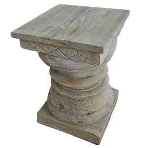 Mesa de Centro Rústica de Madera Hecha a Mano con Base de Madera Sólida, Diseño Antiguo, Muebles para Sala de Estar - Product Image 1