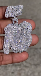 Bijoux Hip Hop de Luxe, Pendentif Personnalisé avec Nom, Pendentif Lettre Logo en Moissanite VVS, pour Hommes - Product Image 2