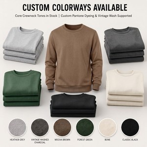 เสื้อสเวตเชิ้ตคอกลมโอเวอร์ไซส์ หนัก 400 กรัม ผ้าฟลีซ 100% คอตตอน สำหรับผู้ชาย ใส่ในฤดูหนาว แบบหนา สีพื้น สไตล์สตรีทแวร์ - Product Image 5