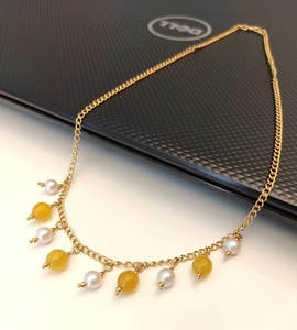 Royal Premium Quality Brass <b>Gold</b> <b>Plated</b> Pearls And Corals <b>Chain</b> For Girls Party Wear Collection - Product Image 4