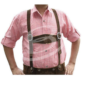 Camisa Tradicional Alemana para Hombre, Diseño a Cuadros Oktoberfest, Antiarrugas, Transpirable, Tela de Poliéster Satinado, Corte Regular de Verano - Product Image 2