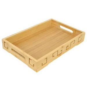 Plateau de service en bois massif robuste, grand plateau de présentation pour buffet, disponible en lot de 3 - Product Image 2