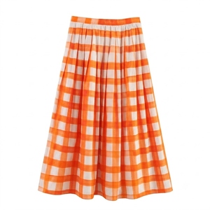 Mini-jupe anti-rides avec les dernières tendances, taille haute, décontractée, respirante, pour femmes, en coton extensible uni - Product Image 1