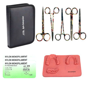 Juego Completo de Herramientas e Instrumentos Quirúrgicos, Kit de Sutura Quirúrgica con Almohadilla de Silicona para Sutura Dental - Product Image 1