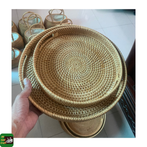 Panier en rotin tressé à la main, organiseur de rangement pour aliments, boissons, vaisselle, maison, cuisine, artisanat vietnamien, design moderne - Product Image 4